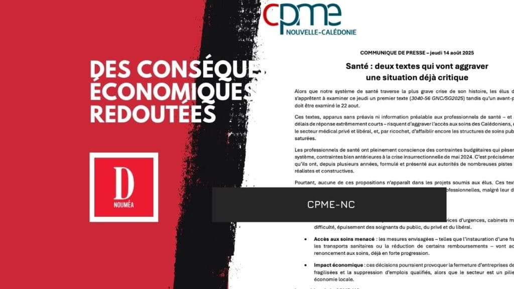 La CPME-NC alerte sur deux projets de loi explosifs