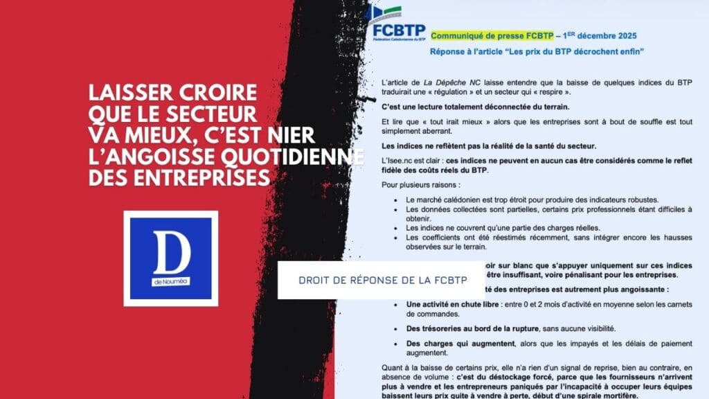 La FCBTP dénonce “une lecture dangereuse de la réalité”